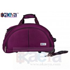 OkaeYa 2 Wheel Cabin Size Travel Duffle With Trolley (PURPLE)